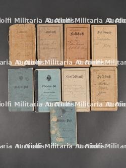 Lot de 9 Militarpass et Solbuch allemands WW1 — miniature 1
