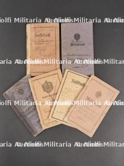 Lot de 6 Militarpass et livrets allemands WW1