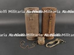 Lot de 2 boîtiers de maques anti gaz allemands