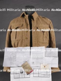 Battle Dress et documents du 2e Chasseurs Ardennais puis Brigade Piron. Battle Dress and documents from the 2nd Ardennes Chasseurs later part of the Piron Brigade