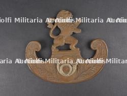 Rare plaque de shako de voltigeur belge. Rare Belgian voltigeur shako plate