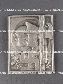 Plaquette Hitler Mussolini. Hitler–Mussolini plaquette — photo 1