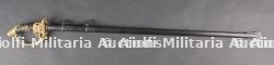 Sabre de luxe d'officier d'infanterie allemand lame damas cadeau à l'officier noble von Borries. Luxury German infantry officer’s sabre with Damascus blade gifted to noble officer von Borries
