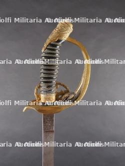 Sabre de luxe d'officier d'infanterie allemand lame damas cadeau à l'officier noble von Borries. Luxury German infantry officer’s sabre with Damascus blade gifted to noble officer von Borries — miniature 17