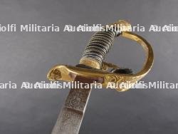 Sabre de luxe d'officier d'infanterie allemand lame damas cadeau à l'officier noble von Borries. Luxury German infantry officer’s sabre with Damascus blade gifted to noble officer von Borries — miniature 19