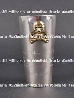 Silber Pauke du Freiherr Rudolf von Recum, hussard de Brunswick. Silver kettle drum of Freiherr Rudolf von Recum hussar of Brunswick