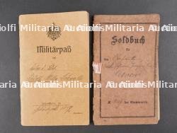 Militärpass d'un Uhlan du UR21 Saxon et Train Abteilung Nr 9. Military pass of a Uhlan from UR21 Saxon and Train Detachment No 9