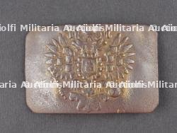 Lot de cuivreries allemandes et russe, couverts pliants et médaille. Lot of German and Russian brass items including folding cutlery and a medal — miniature 3