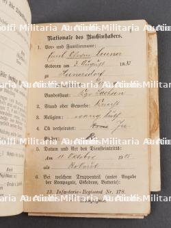 Lot de 5 Militärpass et documents saxons. Set of five Militärpass and Saxon documents — miniature 3