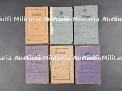 Lot de Militärpass infanterie Alsace Lorraine, Saxe Weimar, Mecklenburg. Infantry Militärpass set from Alsace Lorraine Saxony Weimar Mecklenburg
