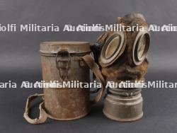 Masque anti-gaz allemand Lederschutzmaske. WWI German gas mask Lederschutzmaske
