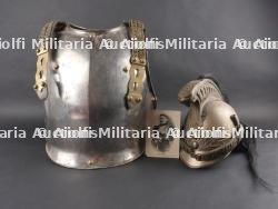 Ensemble cuirasse et casque de Dragon francais retrouvé en Belgique. Set including cuirass and French Dragoon helmet found in Belgium