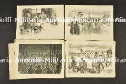 planches de dessins et texte « images de guerre et de captivité » par R.Galoyer. Illustrated plates and texts titled Images of War and Captivity by R. Galoyer