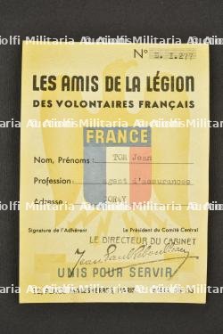 Carte des Amis de la LVF. Friends of the LVF membership card