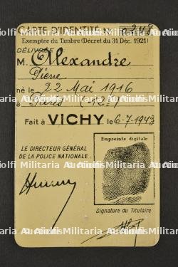 Carte d'identité de la Police sous Vichy. Vichy Police ID card. — photo 2