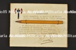 Crayon à papier ayant appartenu au Maréchal Pétain offert au Préfet Robert Milliat. Pencil belonging to Marshal Pétain, offered to Prefect Robert Milliat