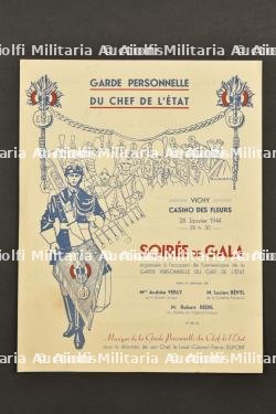 Programme soirée de Gala de la Garde Personnelle du Maréchal. Gala Evening Program of the Marshal’s Personal Guard