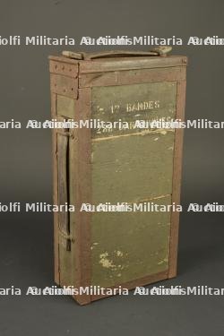 Caisse pour bandes rigides de mitrailleuse Hotchkiss  française. French Hotchkiss machine gun rigid strip ammunition box — miniature 3
