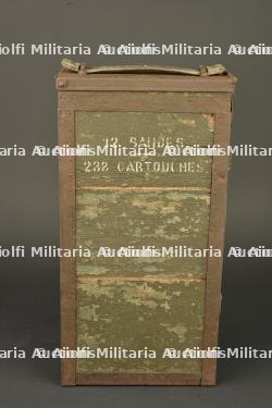 Caisse pour bandes rigides de mitrailleuse Hotchkiss  française. French Hotchkiss machine gun rigid strip ammunition box — miniature 6
