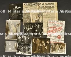 lot de 8 photos du Procès Victor Kravtchenko dont une dédicacée 