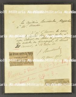 Lettre autographe du Capitaine Bouchardon relative à l'affaire Caillaux — photo 1
