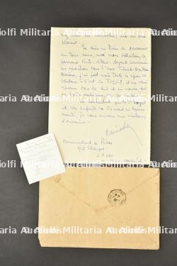 Lettre autographe du héros de la Légion, le Commandant Luis Ramirez de Ribas, ancien officier Vénézuelien, pilote et Commandant du 2-3 Etranger avec photo du fanion du bataillon — miniature 6