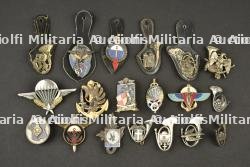 Lot de 19 insignes relatifs aux troupes aéroportées et chasseurs
