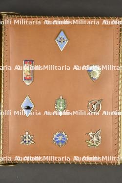 Imposant album en laiton regroupant les insignes du matériel du 2e CA et FFA offert au général Lallia — photo 3