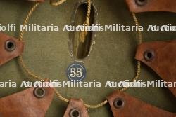 Casque belge en liège recouvert de toile moutarde. Belgian cork helmet covered in mustard canvas — miniature 3