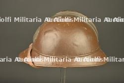 Casque belge en liège recouvert de toile moutarde. Belgian cork helmet covered in mustard canvas — miniature 8