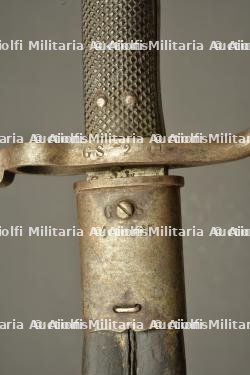 Baïonnette allemande de chasseur type Hirschfanger M1865 régimentée Garde Schutzen. German Jäger bayonet type Hirschfänger Model 1865 regimentally marked to the Garde Schützen — miniature 2