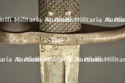 Baïonnette allemande de chasseur type Hirschfanger M1865 régimentée Garde Schutzen. German Jäger bayonet type Hirschfänger Model 1865 regimentally marked to the Garde Schützen — photo 5