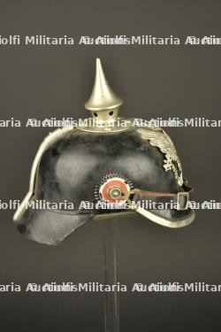 Casque à pointe troupe de Télégraphiste puis Pionnier. Enlisted pickelhaube of a Telegraphist later converted for Pioneer troops — miniature 9