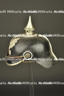 Casque à pointe troupe de Télégraphiste puis Pionnier. Enlisted pickelhaube of a Telegraphist later converted for Pioneer troops — miniature 12