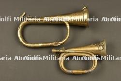 Signalhorn prussien et trompette du GR123 Wurttemberg. Prussian signal horn and trumpet of Württemberg Grenadier Regiment 123