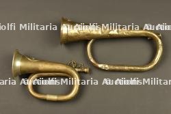 Signalhorn prussien et trompette du GR123 Wurttemberg. Prussian signal horn and trumpet of Württemberg Grenadier Regiment 123 — photo 8