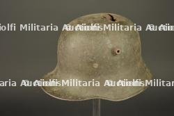Casque allemand M1916 à impact. German Model 1916 helmet with impact damage — photo 10