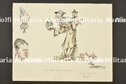 Ensemble de 8 dessins originaux, caricatures de soldats français — miniature 5