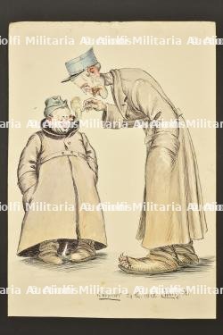Ensemble de 8 dessins originaux, caricatures de soldats français — miniature 7