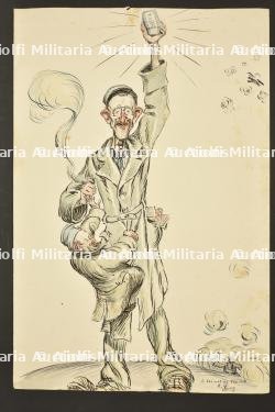Ensemble de 8 dessins originaux, caricatures de soldats français — miniature 9