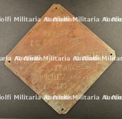 Plaque de tombe provisoire du soldat Stockbauer tombé à Souchez en septembre 1915
