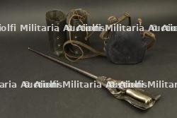 Lot d'équipement français épée baïonnette 1886, jambières et bidon de 1 litre