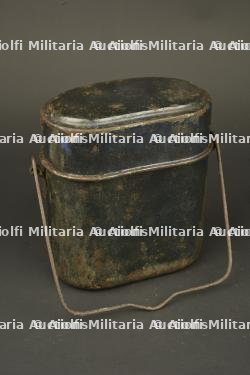 Gamelle, quart et couverts allemands. German mess tin, drinking cup and cutlery set — miniature 4