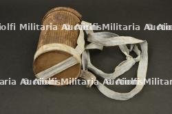 Boitier de transport de masque anti gaz ARS 17 avec sangle harnais de portage en calicot bleu — photo 3