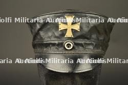 Casquette de Landsturm prussien en toile cirée. Prussian Landsturm visor cap in oilcloth