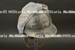 Casque Adrian modèle 1915 infanterie avec son couvre casque en calicot bleu — miniature 2