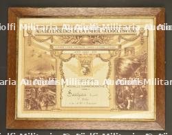 Lot de cadres de diplomes et médailles de soldats dont un chasseur du 116e Bataillon avec 5 citations, blessé en Alsace en 1915 — photo 1