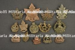 Lot de 14 insignes canadiens CEF ww1
