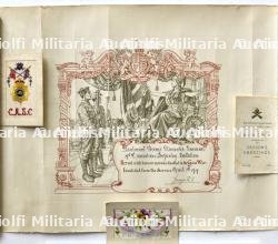 Lot de documents canadiens Discharge Certificate Lieutenant du 19th Bon, cartes du 2nd Canadian Machine Gun et CASC