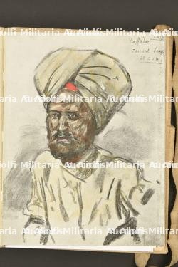 Carnet de croquis du peintre Lucien Jonas sur l'armée anglaise et indienne en juin 1915 — miniature 7